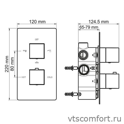 Фото WasserKraft Alme 1544 Thermo Смеситель для ванны и душа с термостатом Изображение WasserKraft Alme 1544 Thermo Смеситель для ванны и душа с термостатом