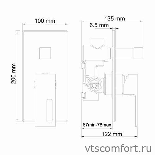 Фото WasserKraft Alme 1541 Смеситель для ванны и душа Изображение WasserKraft Alme 1541 Смеситель для ванны и душа