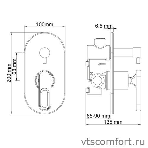 Фото WasserKraft Kammel 1841 Смеситель для ванны и душа Изображение WasserKraft Kammel 1841 Смеситель для ванны и душа