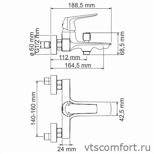 Фото WasserKraft Neime 1901 Смеситель для ванны с коротким изливом Изображение WasserKraft Neime 1901 Смеситель для ванны с коротким изливом