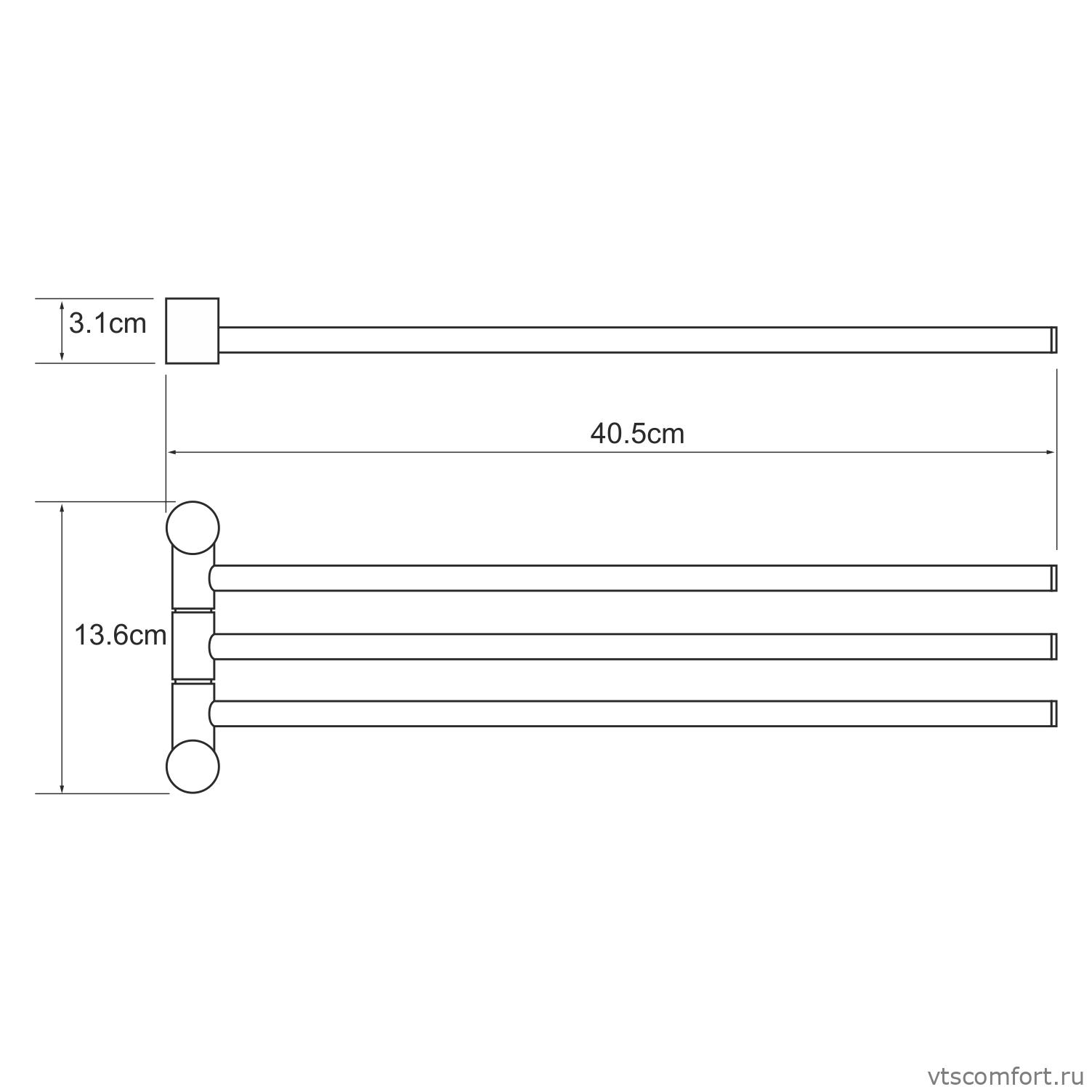 Фото WasserKraft K-1933 Держатель полотенец тройной Изображение WasserKraft K-1933 Держатель полотенец тройной