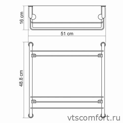 Фото WasserKraft K-2022 Полка стеклянная двойная Изображение WasserKraft K-2022 Полка стеклянная двойная