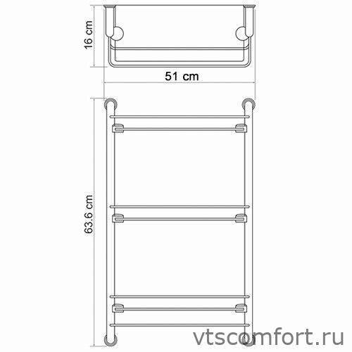 Фото WasserKraft K-2033 Полка стеклянная тройная Изображение WasserKraft K-2033 Полка стеклянная тройная