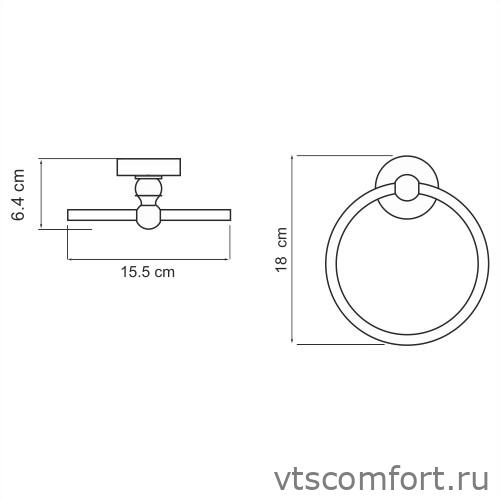 Фото WasserKraft Aland K-8560 Держатель полотенец кольцо Изображение WasserKraft Aland K-8560 Держатель полотенец кольцо