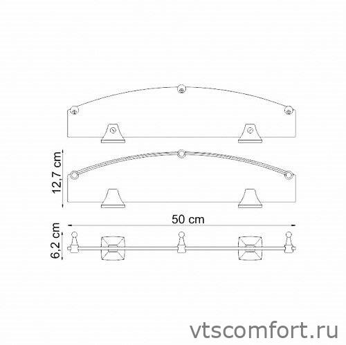 Фото WasserKraft Wern K-2544 (ранее К-2524) Полка стеклянная с бортиком Изображение WasserKraft Wern K-2544 (ранее К-2524) Полка стеклянная с бортиком