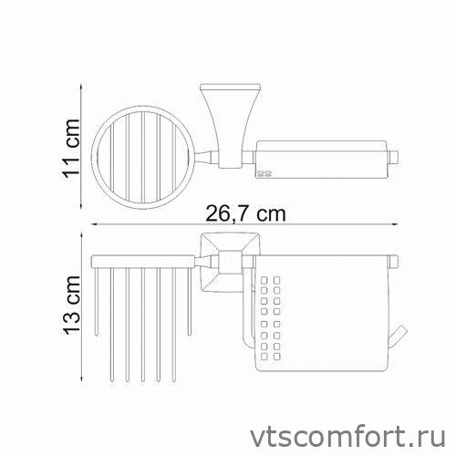 Фото WasserKraft Wern K-2559 Держатель туалетной бумаги и освежителя Изображение WasserKraft Wern K-2559 Держатель туалетной бумаги и освежителя