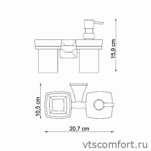 Фото WasserKraft Wern K-2589 Держатель стакана и дозатора Изображение WasserKraft Wern K-2589 Держатель стакана и дозатора