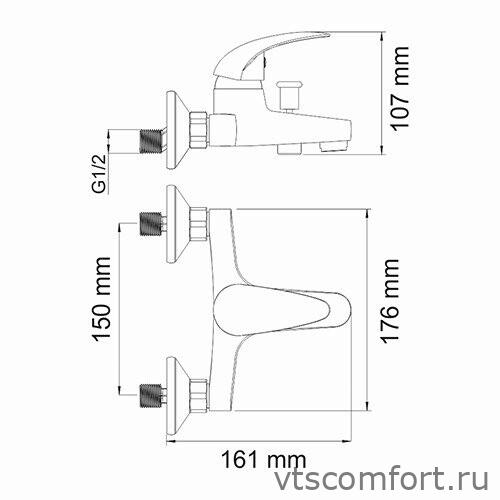 Фото WassserKraft Isen 2601 Смеситель для ванны с коротким изливом Изображение WassserKraft Isen 2601 Смеситель для ванны с коротким изливом