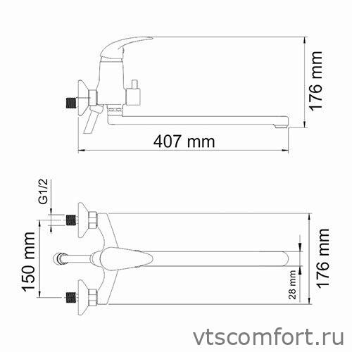 Фото WasserKraft Isen 2602L Смеситель для ванны с длинным изливом Изображение WasserKraft Isen 2602L Смеситель для ванны с длинным изливом