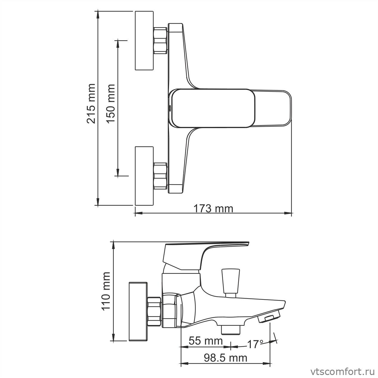 Фото WasserKraft Salm 2701 Смеситель для ванны с коротким изливом Изображение WasserKraft Salm 2701 Смеситель для ванны с коротким изливом
