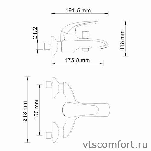 Фото WasserKraft Rossel 2801 Смеситель для ванны с коротким изливом Изображение WasserKraft Rossel 2801 Смеситель для ванны с коротким изливом