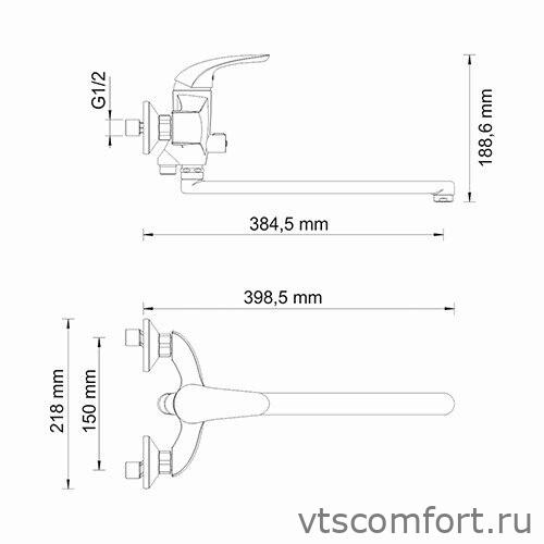 Фото WasserKraft Rossel 2802L Смеситель для ванны с длинным изливом Изображение WasserKraft Rossel 2802L Смеситель для ванны с длинным изливом