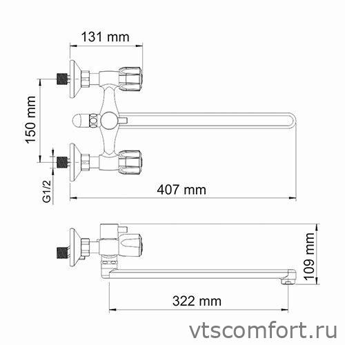 Фото WasserKraft Amper 2902L Смеситель для ванны с длинным изливом Изображение WasserKraft Amper 2902L Смеситель для ванны с длинным изливом