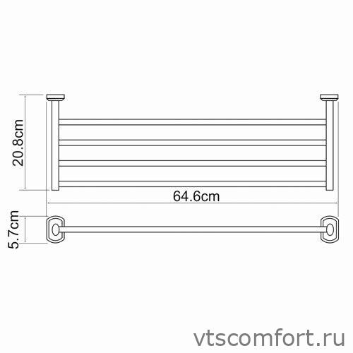 Фото WasserKraft Oder K-3011 Полка для полотенец Изображение WasserKraft Oder K-3011 Полка для полотенец