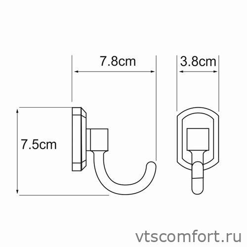 Фото WasserKraft Oder K-3023 Крючок для ванной Изображение WasserKraft Oder K-3023 Крючок для ванной