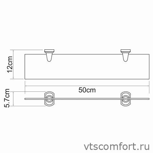 Фото WasserKraft Oder K-3024 Полка стеклянная Изображение WasserKraft Oder K-3024 Полка стеклянная