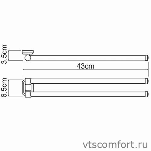 Фото WasserKraft Oder K-3031 Держатель полотенец двойной Изображение WasserKraft Oder K-3031 Держатель полотенец двойной