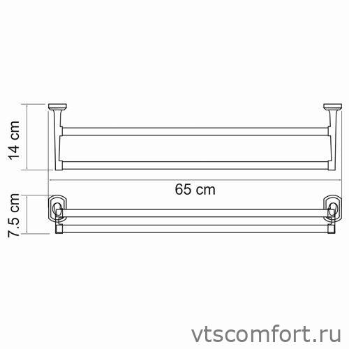 Фото WasserKraft Oder K-3040 Держатель полотенец двойной Изображение WasserKraft Oder K-3040 Держатель полотенец двойной
