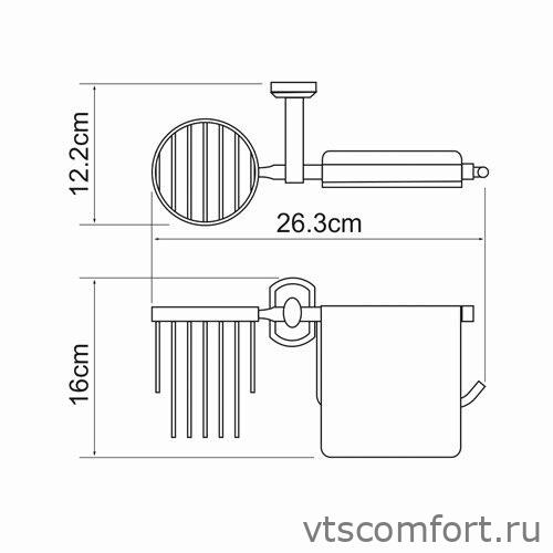 Фото WasserKraft Oder K-3059 Держатель туалетной бумаги и освежителя Изображение WasserKraft Oder K-3059 Держатель туалетной бумаги и освежителя