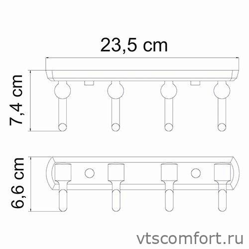 Фото WasserKraft Oder K-3074 Кронштейн настенный 4 крючка Изображение WasserKraft Oder K-3074 Кронштейн настенный 4 крючка