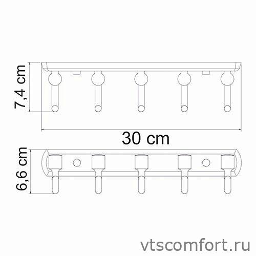 Фото WasserKraft Oder K-3075 Кронштейн настенный 5 крючков Изображение WasserKraft Oder K-3075 Кронштейн настенный 5 крючков