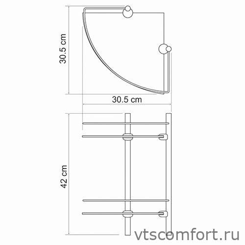 Фото WasserKraft K-3122 Полка стеклянная двойная Изображение WasserKraft K-3122 Полка стеклянная двойная