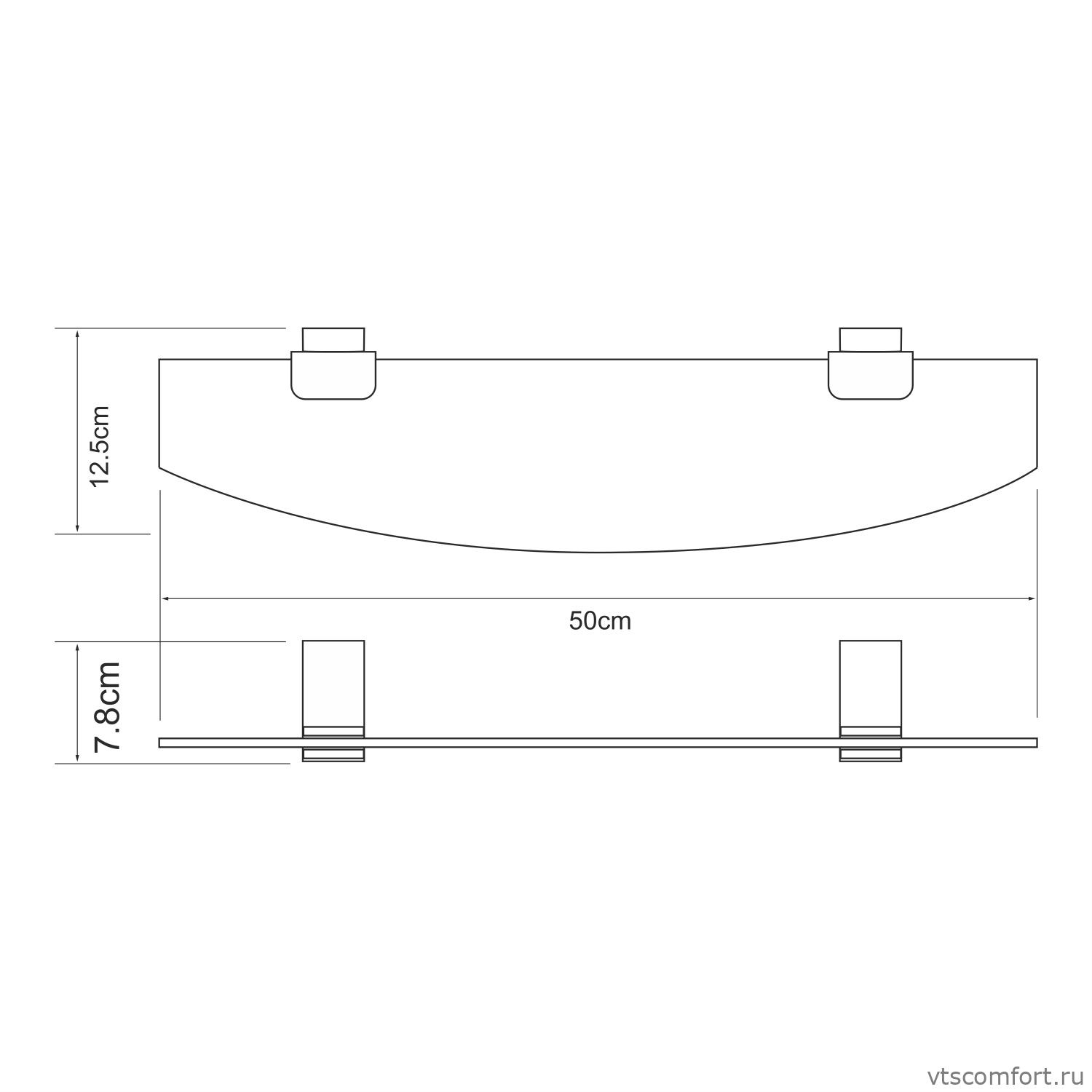 Фото WasserKraft Abens K-3224 Полка стеклянная Изображение WasserKraft Abens K-3224 Полка стеклянная