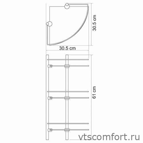 Фото WasserKraft K-3533 Полка стеклянная тройная Изображение WasserKraft K-3533 Полка стеклянная тройная