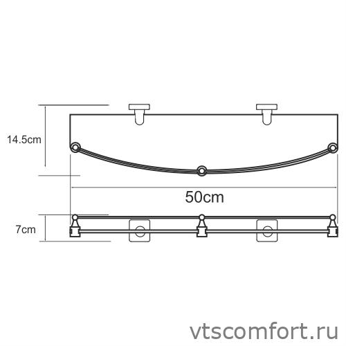 Фото WasserKraft Dill K-3944 Полка стеклянная с бортиком Изображение WasserKraft Dill K-3944 Полка стеклянная с бортиком