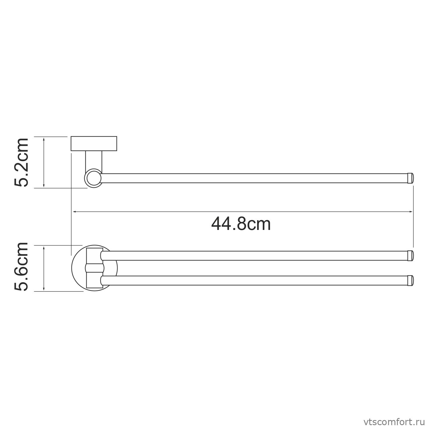 Фото WasserKraft Isen K-4031 Держатель полотенец двойной Изображение WasserKraft Isen K-4031 Держатель полотенец двойной