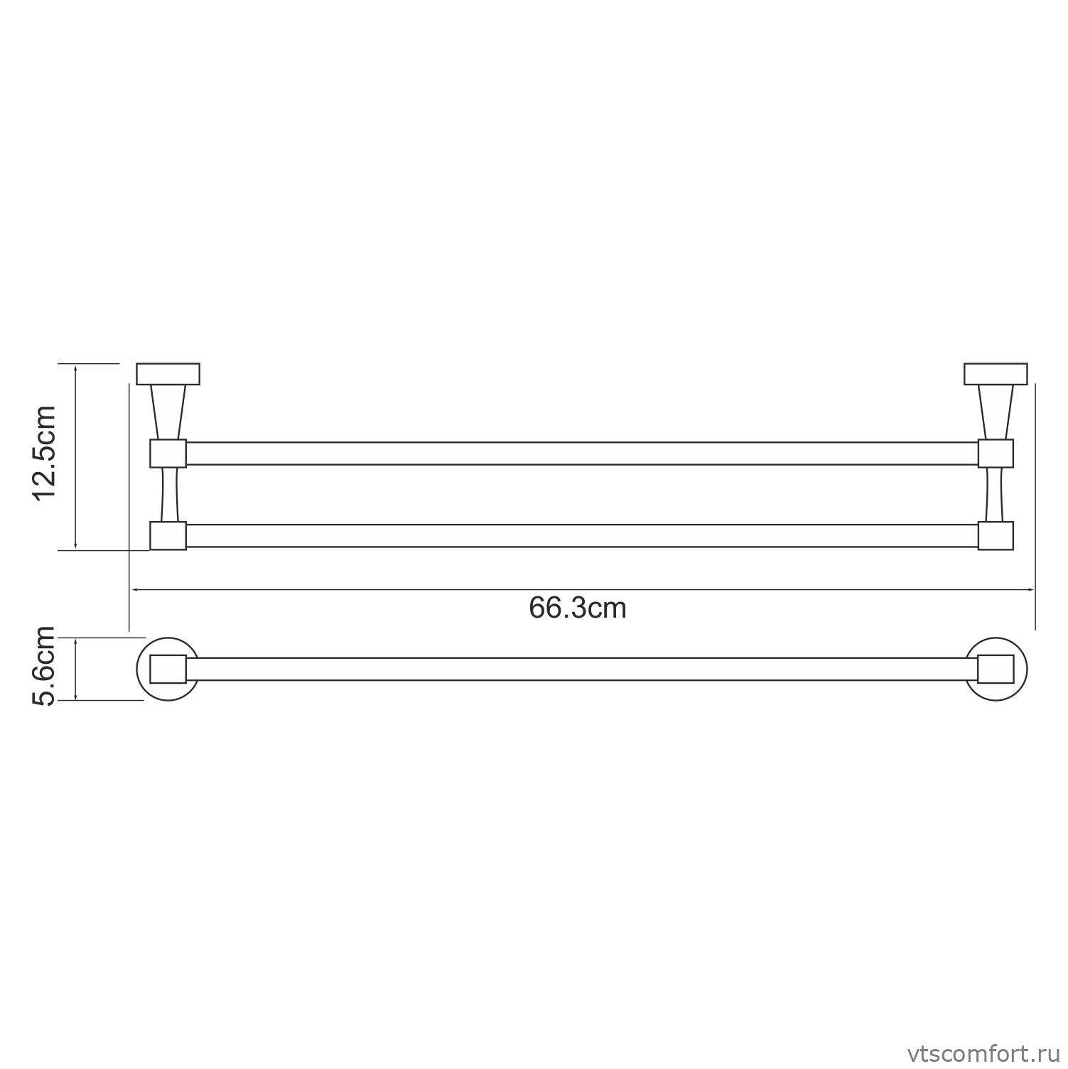 Фото WasserKraft Isen K-4040 Держатель полотенец двойной Изображение WasserKraft Isen K-4040 Держатель полотенец двойной