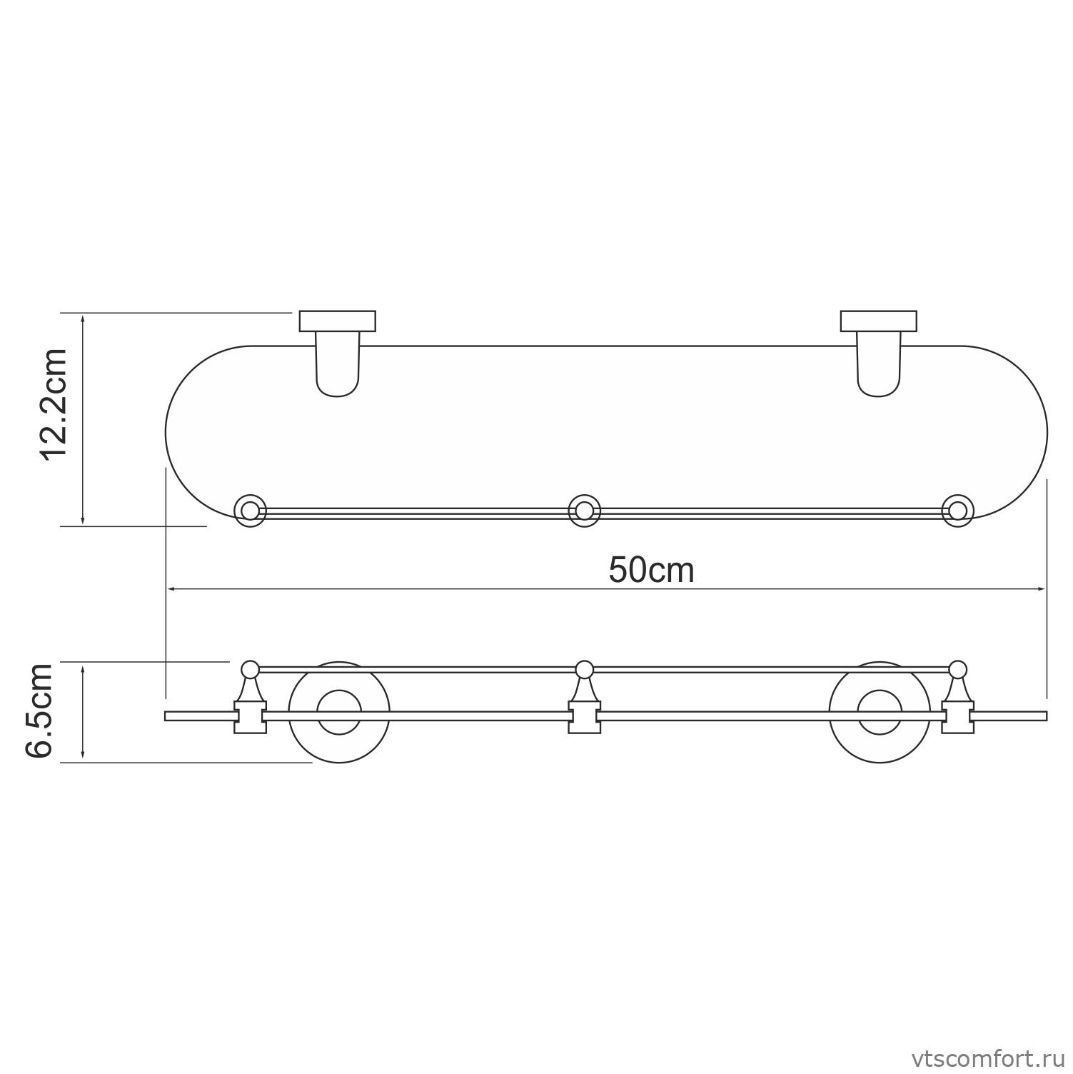 Фото WasserKraft Isen K-4044 (ранее К-4024) Полка стеклянная с бортиком Изображение WasserKraft Isen K-4044 (ранее К-4024) Полка стеклянная с бортиком