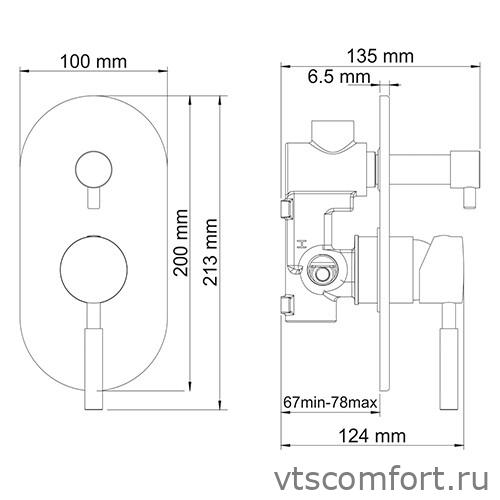 Фото WasserKraft Wern 4241 Смеситель для ванны и душа Изображение WasserKraft Wern 4241 Смеситель для ванны и душа