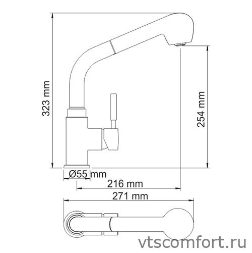 Фото WasserKraft Wern 4266 Смеситель для кухни с выдвижной лейкой Изображение WasserKraft Wern 4266 Смеситель для кухни с выдвижной лейкой