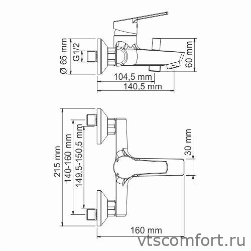 Фото WasserKraft Rhin 4401 Смеситель для ванны с коротким изливом Изображение WasserKraft Rhin 4401 Смеситель для ванны с коротким изливом