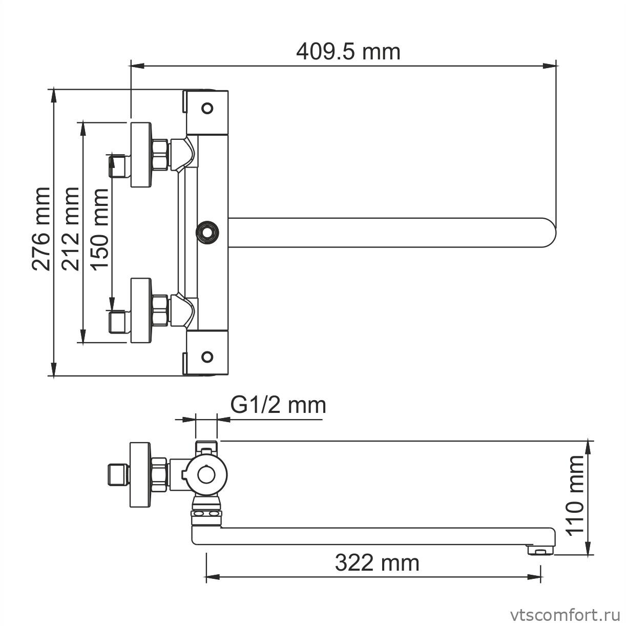 Фото WasserKraft Berkel 4822L Thermo Смеситель для ванны с длинным изливом и термостатом Изображение WasserKraft Berkel 4822L Thermo Смеситель для ванны с длинным изливом и термостатом