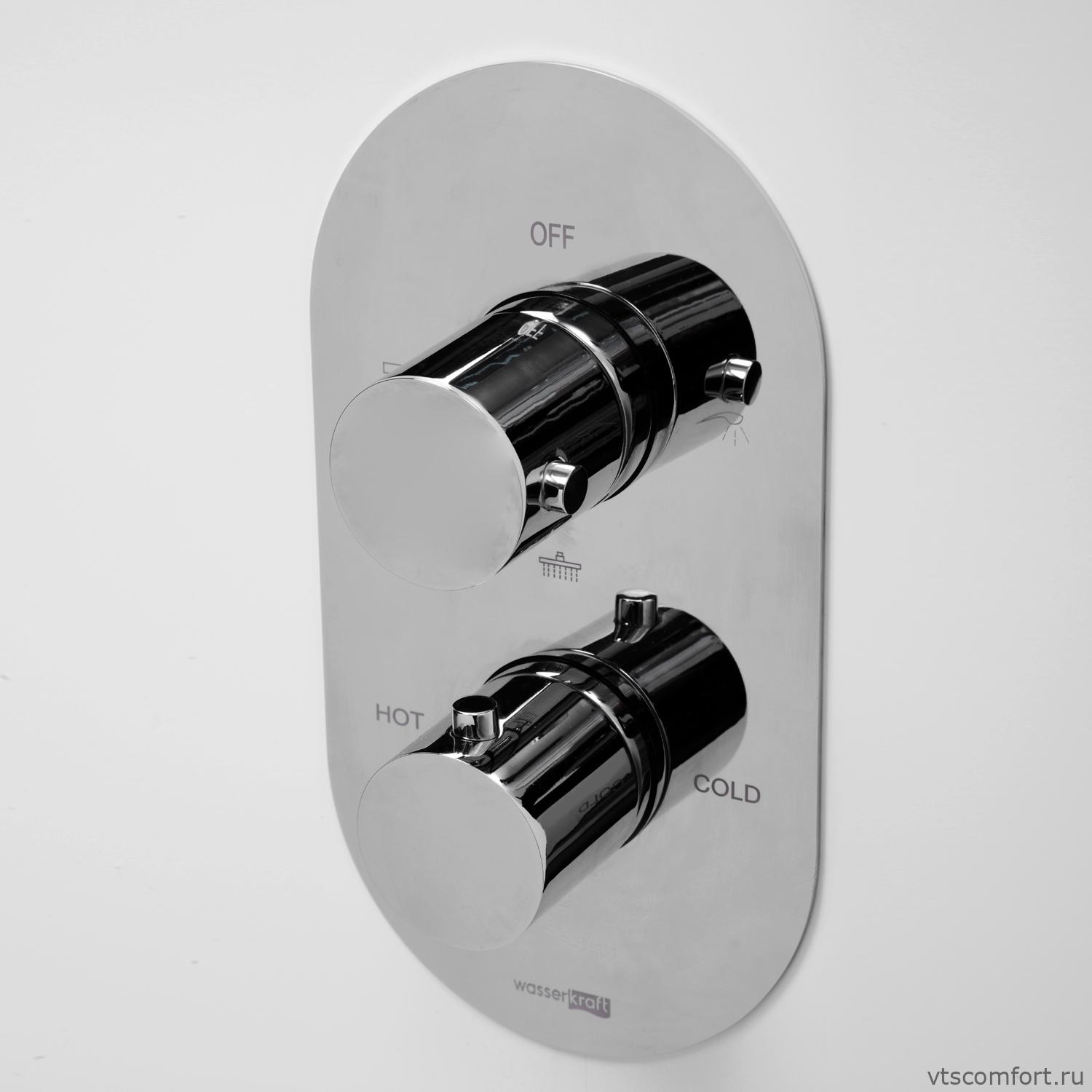 Фото WasserKraft Berkel 4844 Thermo Смеситель для ванны и душа с термостатом Изображение WasserKraft Berkel 4844 Thermo Смеситель для ванны и душа с термостатом