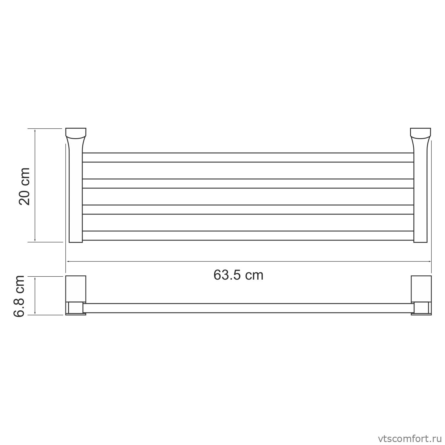Фото WasserKraft Leine K-5011WHITE Полка для полотенец Изображение WasserKraft Leine K-5011WHITE Полка для полотенец