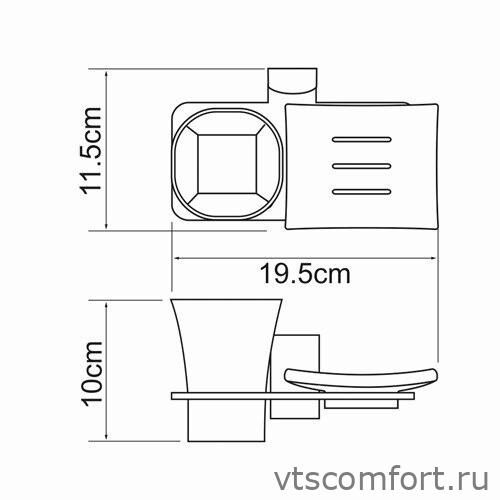 Фото WasserKraft Leine K-5026 Держатель стакана и мыльницы Изображение WasserKraft Leine K-5026 Держатель стакана и мыльницы