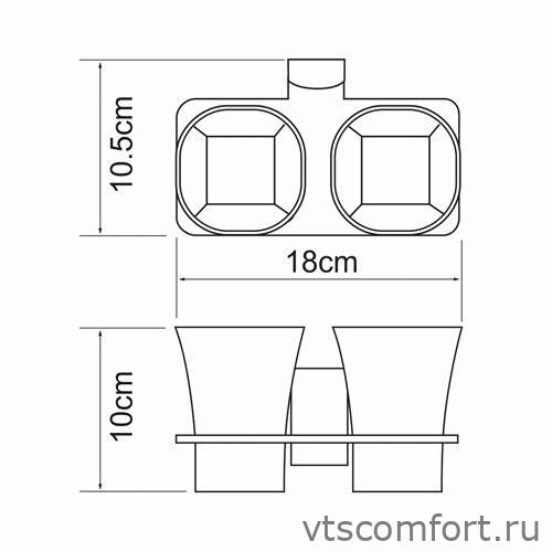 Фото WasserKraft Leine K-5028D Подстаканник двойной Изображение WasserKraft Leine K-5028D Подстаканник двойной