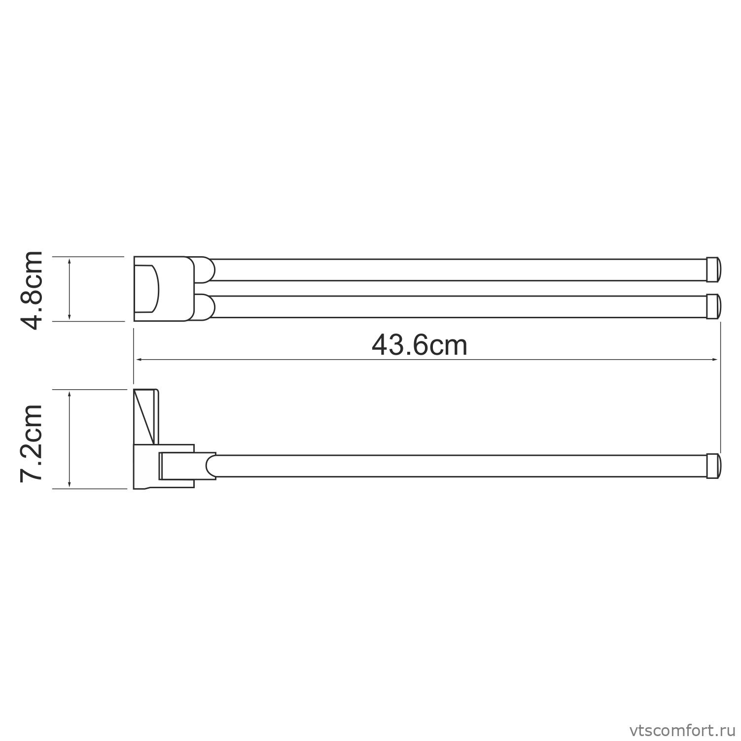 Фото WasserKraft Leine K-5031WHITE Держатель полотенец двойной Изображение WasserKraft Leine K-5031WHITE Держатель полотенец двойной