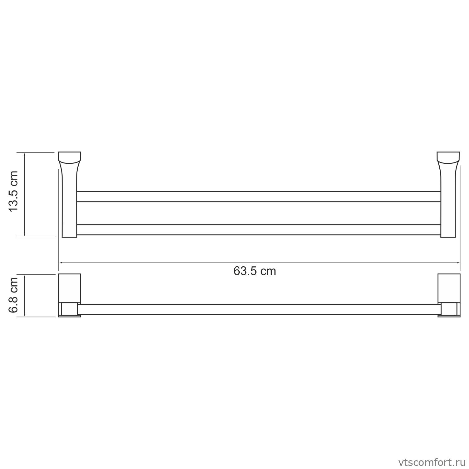 Фото WasserKraft Leine K-5040WHITE Держатель полотенец двойной Изображение WasserKraft Leine K-5040WHITE Держатель полотенец двойной