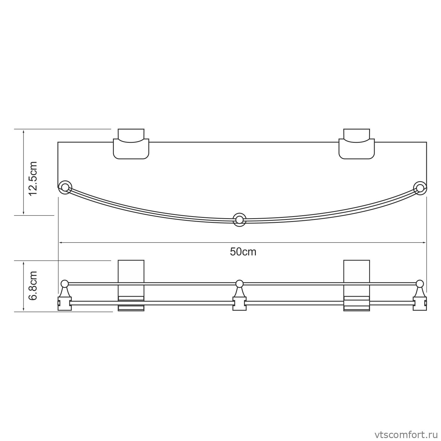 Фото WasserKraft Leine K-5044WHITE (ранее К-5024WHITE) Полка стеклянная с бортиком Изображение WasserKraft Leine K-5044WHITE (ранее К-5024WHITE) Полка стеклянная с бортиком
