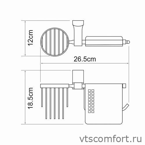 Фото WasserKraft Leine K-5059 Держатель туалетной бумаги и освежителя Изображение WasserKraft Leine K-5059 Держатель туалетной бумаги и освежителя