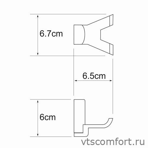 Фото WasserKraft Exter K-5223D (ранее К-5223) Крючок двойной Изображение WasserKraft Exter K-5223D (ранее К-5223) Крючок двойной