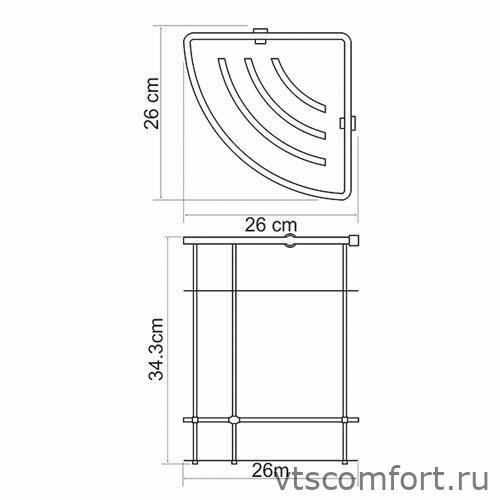 Фото WasserKraft K-522 Полка металлическая двойная Изображение WasserKraft K-522 Полка металлическая двойная