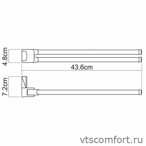 Фото WasserKraft Exter K-5231 Держатель полотенец двойной Изображение WasserKraft Exter K-5231 Держатель полотенец двойной