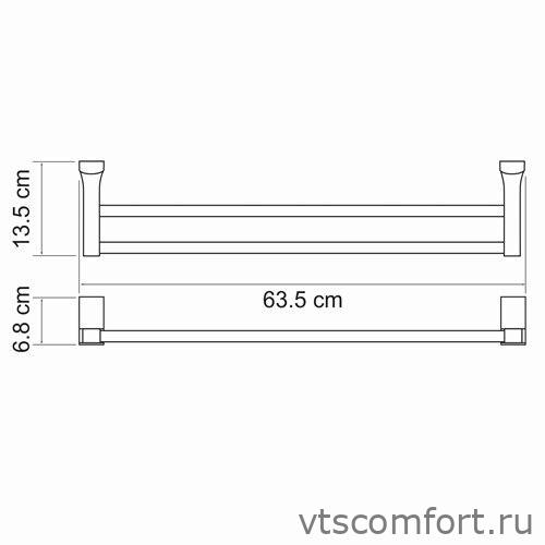 Фото WasserKraft Exter K-5240 Держатель полотенец двойной Изображение WasserKraft Exter K-5240 Держатель полотенец двойной