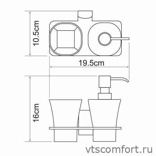Фото WasserKraft Exter K-5289 Держатель стакана и дозатора Изображение WasserKraft Exter K-5289 Держатель стакана и дозатора