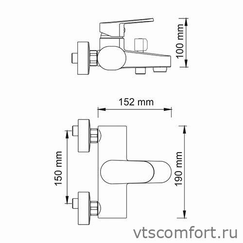 Фото WasserKraft Donau 5301 Смеситель для ванны с коротким изливом Изображение WasserKraft Donau 5301 Смеситель для ванны с коротким изливом